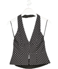 White Fox Black Stunner Edition Halter Top Black/white Polka Dot UK M