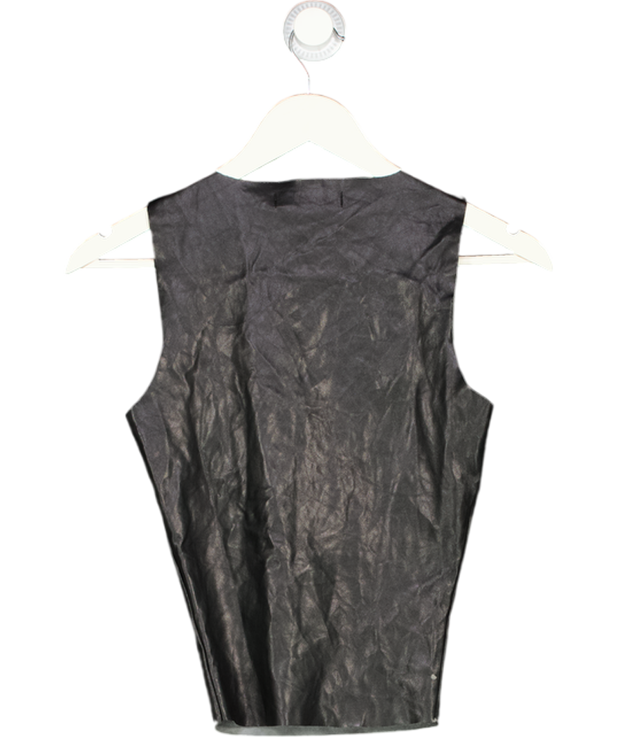 coucoo Black Faux Leather Sleeveless Top UK S