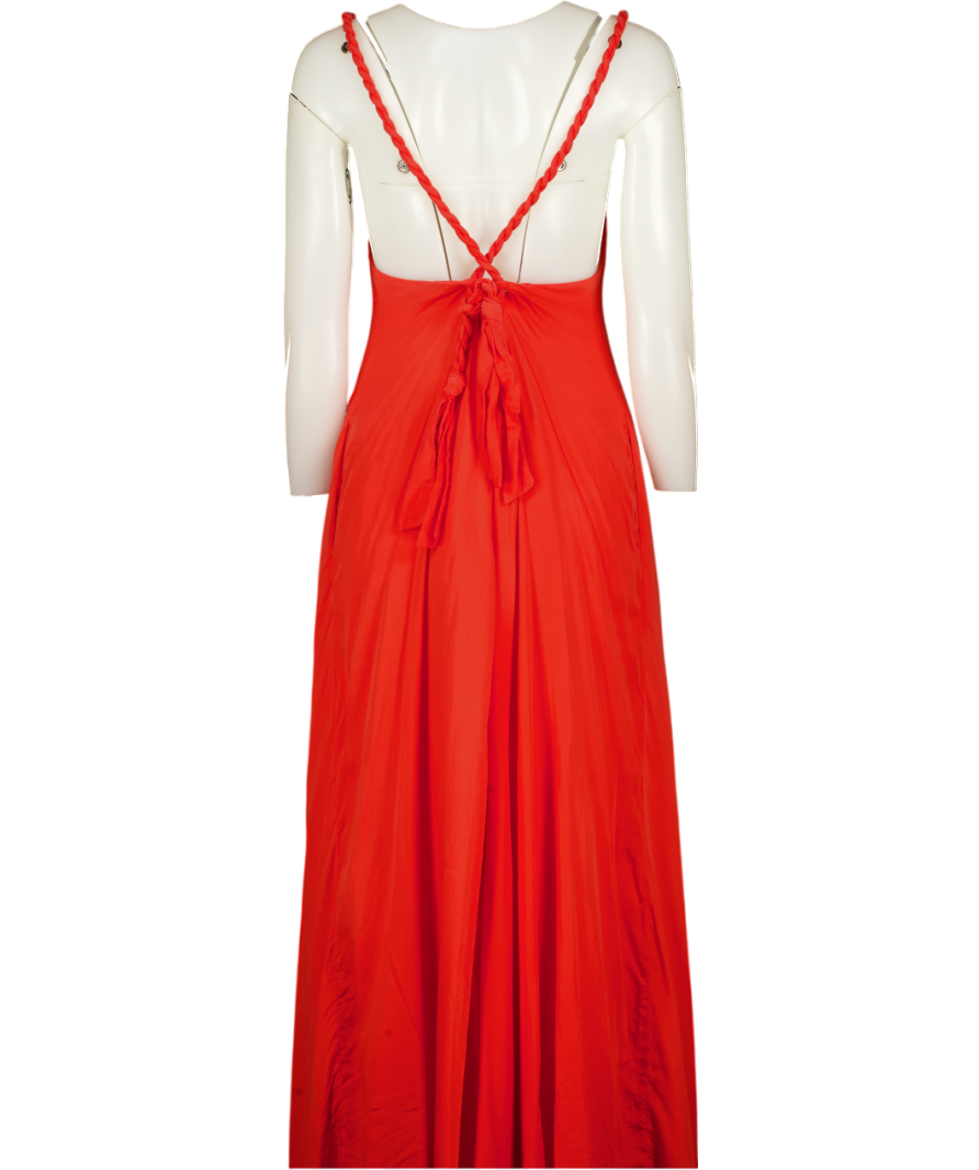 KALITA Red Strappy Lyocell Maxi Dress With Plaited Straps UK XS/S