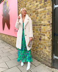 Stardust Green Tiger Print Wrap Dress UK S