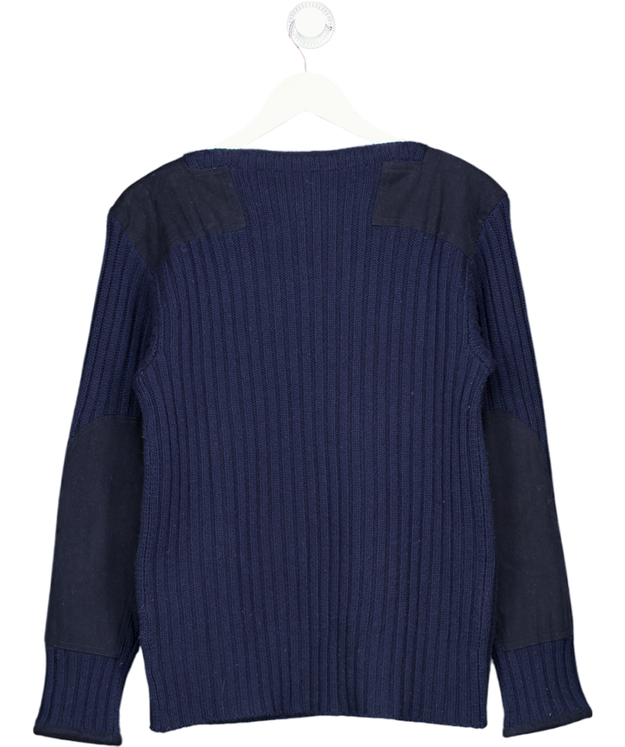 N.Peal Blue 007 Ribbed Army Sweater UK S