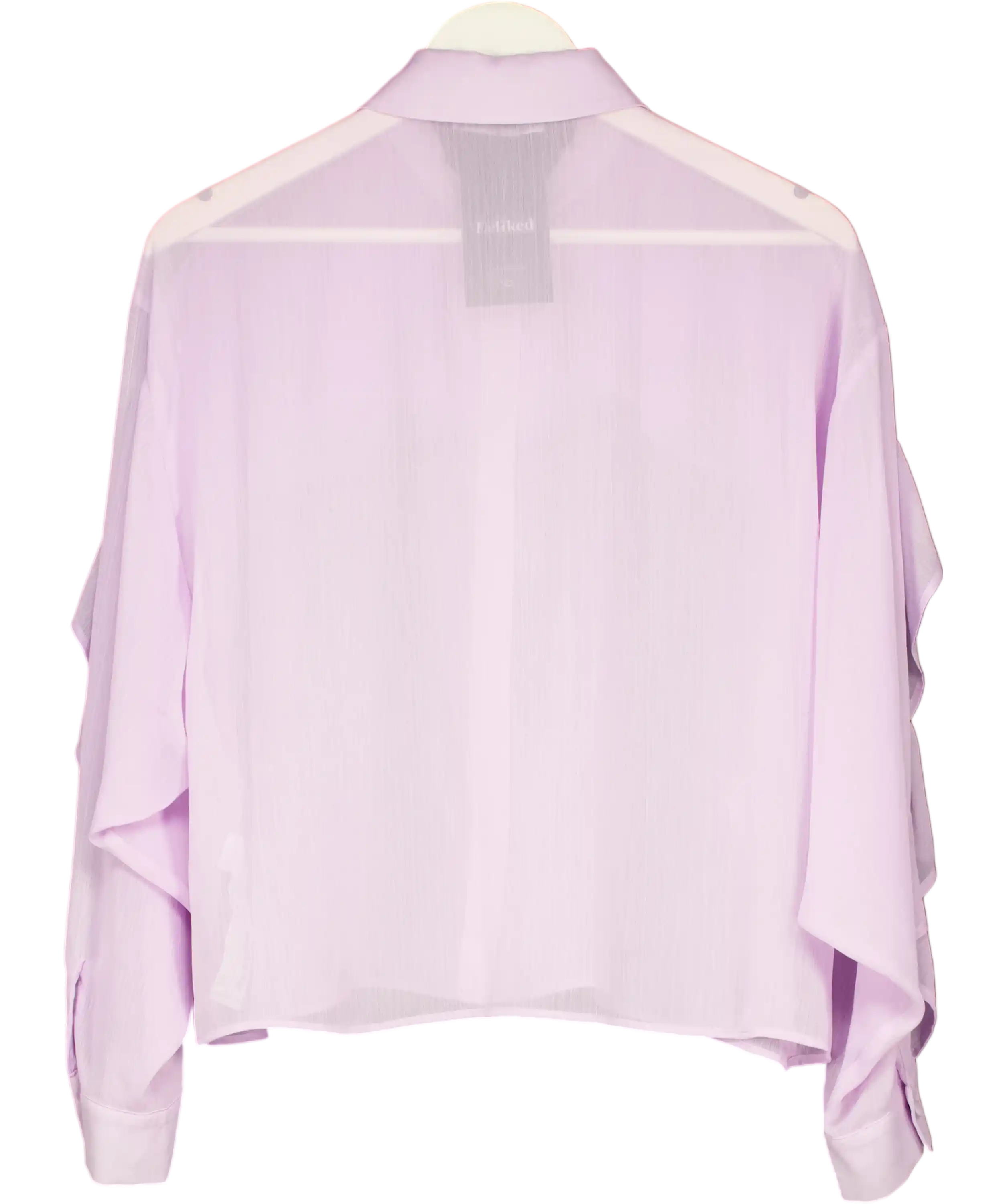 ZARA Lilac Purple Double Ruffle Shirt UK L