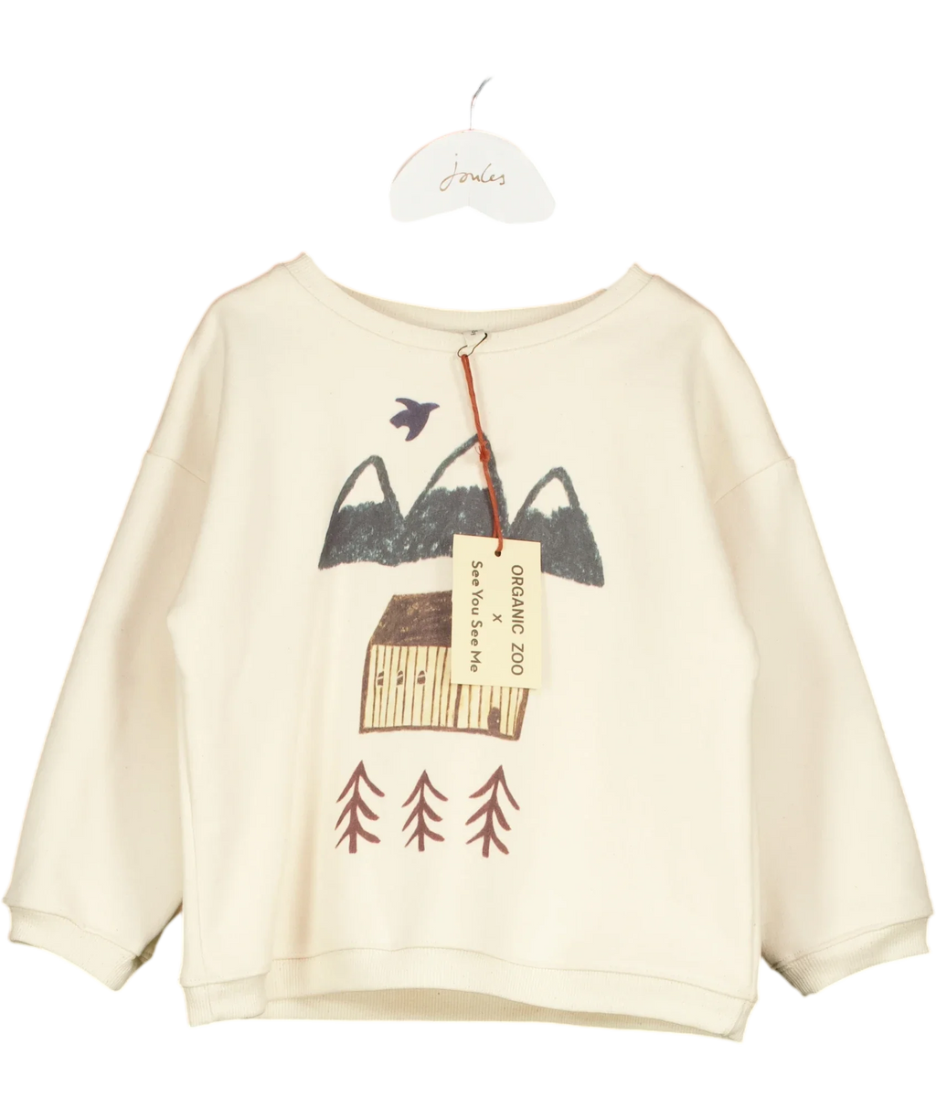 Organic Zoo Cream Adventure Sweatshirt 4 Years — Front