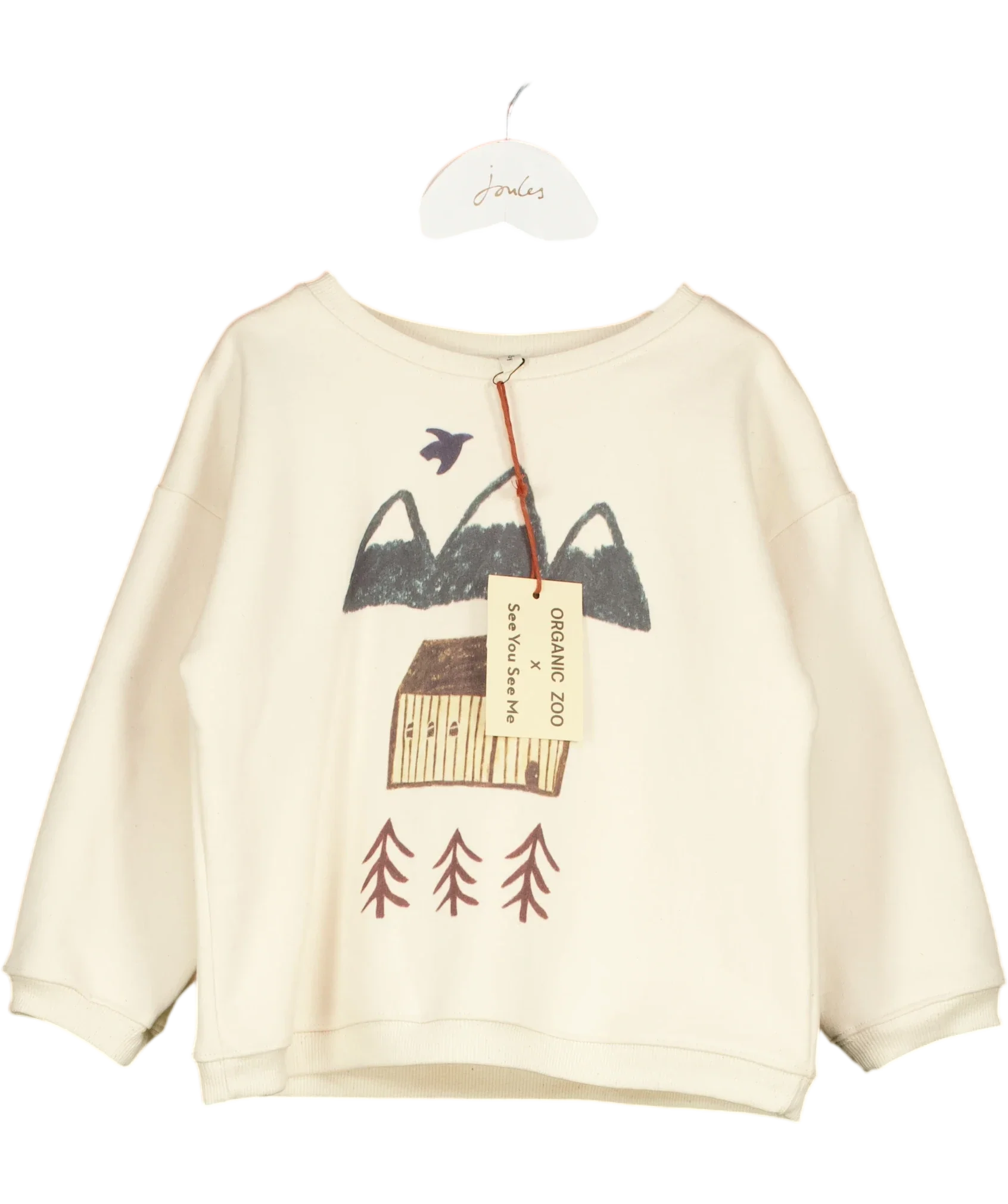 Organic Zoo Cream Adventure Sweatshirt 4 Years — Front