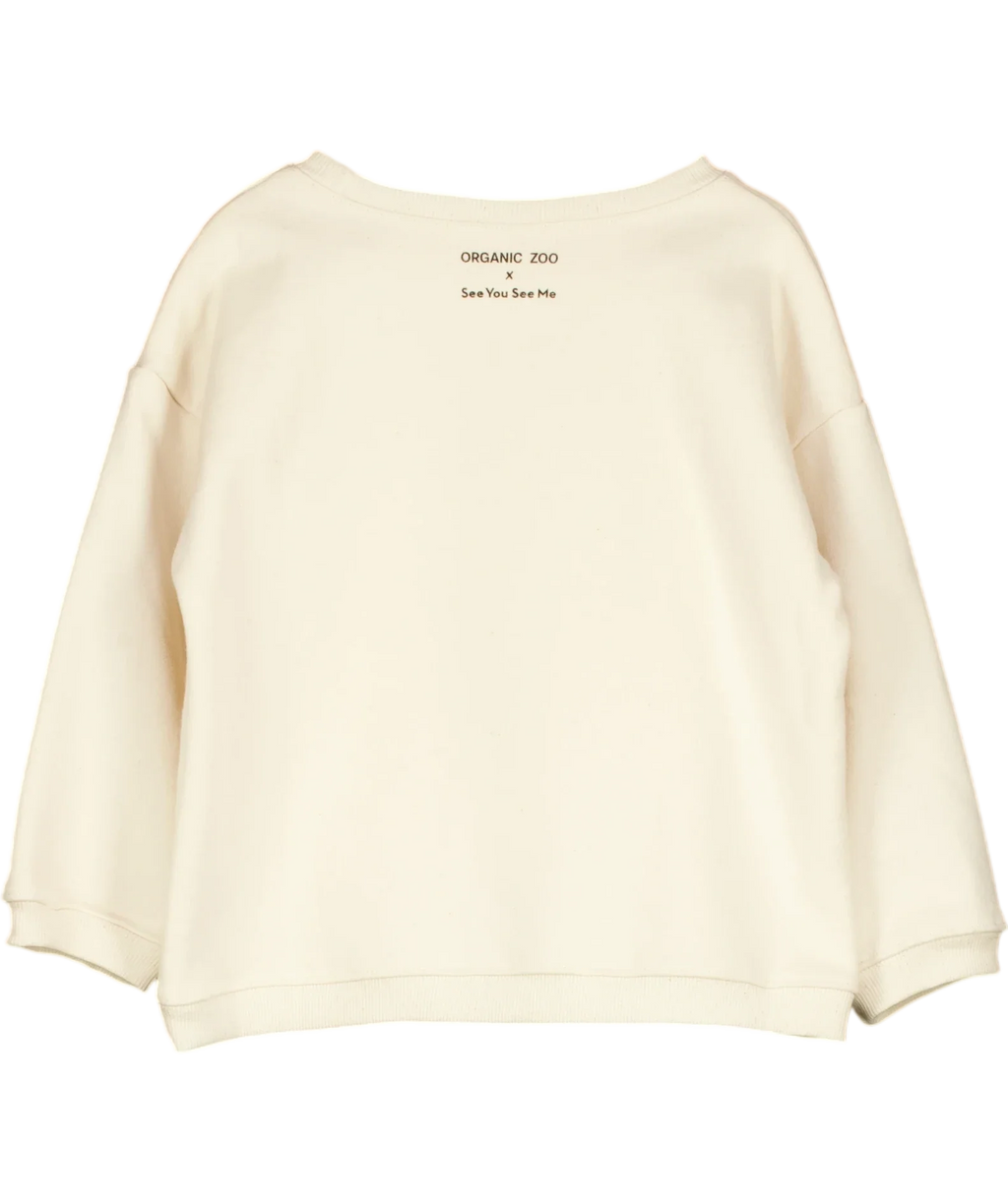 Organic Zoo Cream Adventure Sweatshirt 4 Years — Back