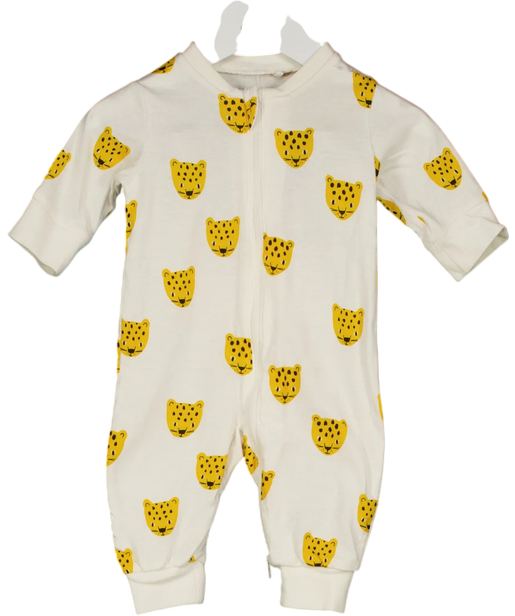LINDEX White Animal Onesie Little Baby — Front