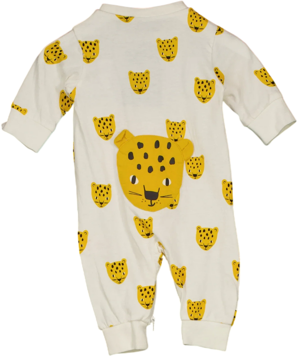 LINDEX White Animal Onesie Little Baby — Back