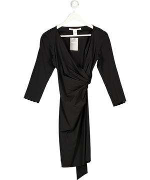 Diane von Furstenberg Black Classic Stretch Wrap Dress Us10 UK S/M