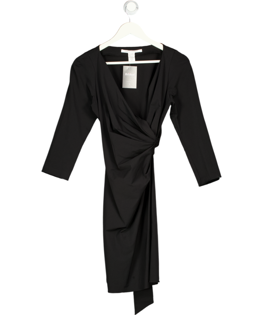 Diane von Furstenberg Black Classic Stretch Wrap Dress Us10 UK S/M