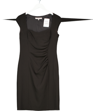 LK Bennett Black Ruched Front Sweetheart Neckline Pencil Dress UK 12
