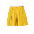 cos Yellow Pleated Cotton Skirt UK 10