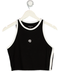 ANINE BING SPORT Black / White Logo Racer Back Top UK L