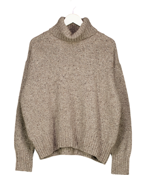 Beaufort & Blake Brown Speckle Wool Blend Roll Neck Jumper UK M
