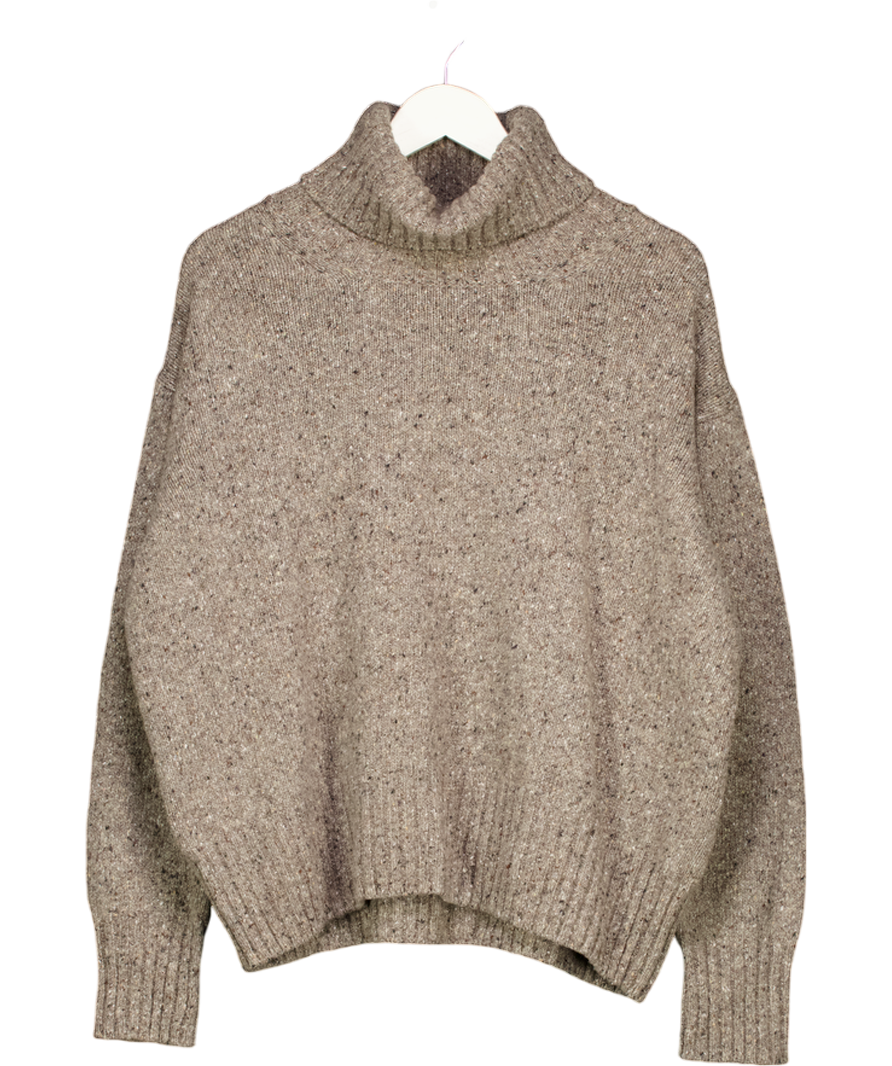 Beaufort & Blake Brown Speckle Wool Blend Roll Neck Jumper UK M