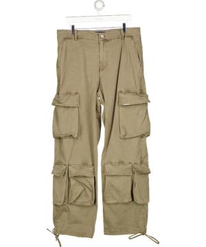 REPRESENT Khaki Green Cargo Trousers UK L