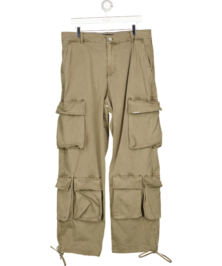 REPRESENT Khaki Green Cargo Trousers UK L
