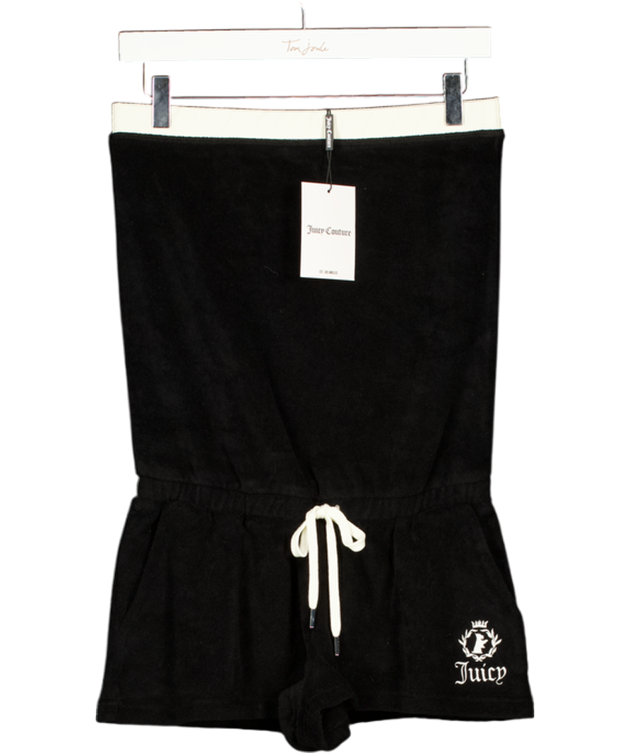 JUICY COUTURE Black Logo Bandeau Playsuit UK XS