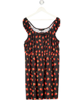 Limited Collection Curve Black Strawberry Graphic Tie Front Mini Dress UK 22 -24