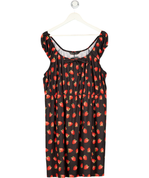 Limited Collection Curve Black Strawberry Graphic Tie Front Mini Dress UK 22 -24