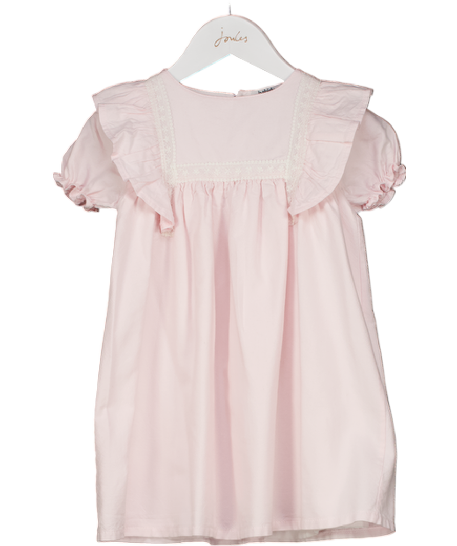 babidu Pink Cotton Puff Sleeve Dress 5 Years