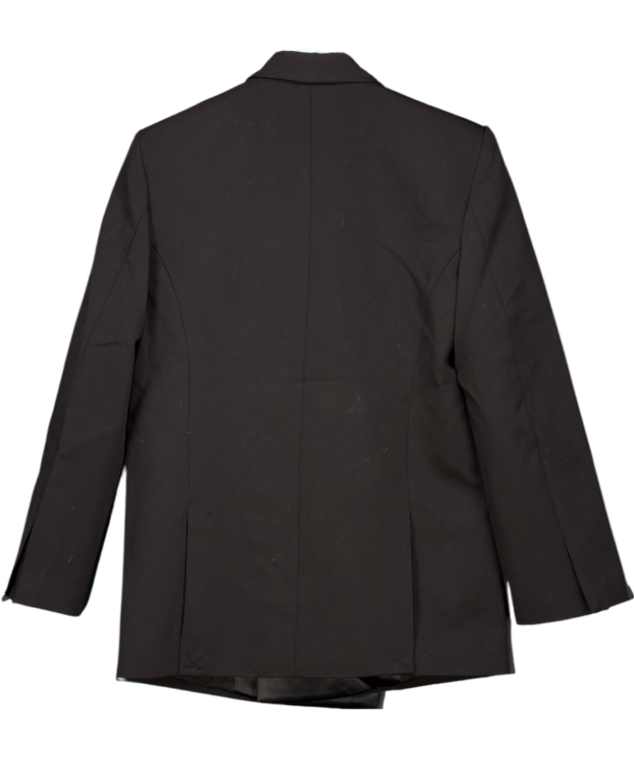 H&M Black Edition Oversize Double-breasted Tuxedo Blazer UK XS