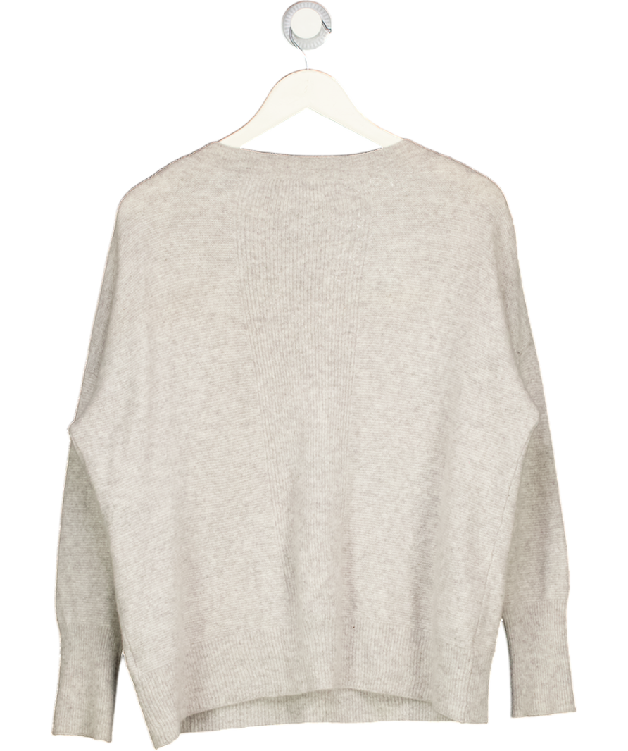 loop cashmere Grey Relaxed Lofty V Neck Sweater UK M