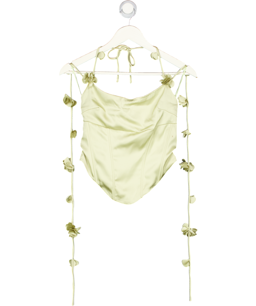 WANDERDOLL Sage Green Esmerelda Floral Corset Top UK 8