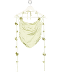 WANDERDOLL Sage Green Esmerelda Floral Corset Top UK 8