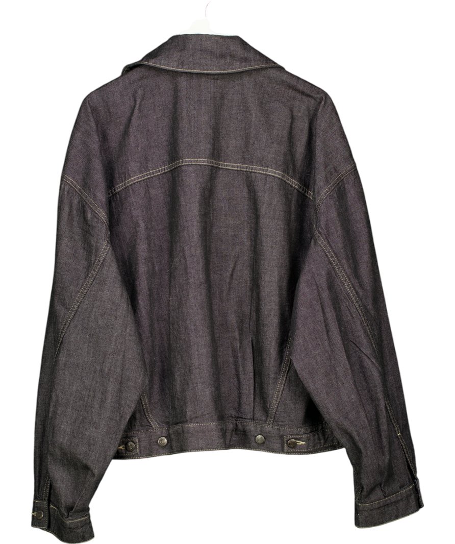 Topshop Black Denim Oversize Jacket UK 14