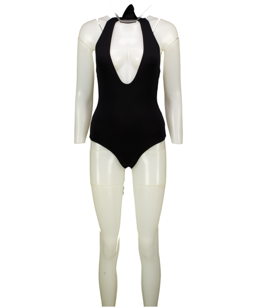 REFORMATION Black Tala Deep V One Piece Swimsuit UK S