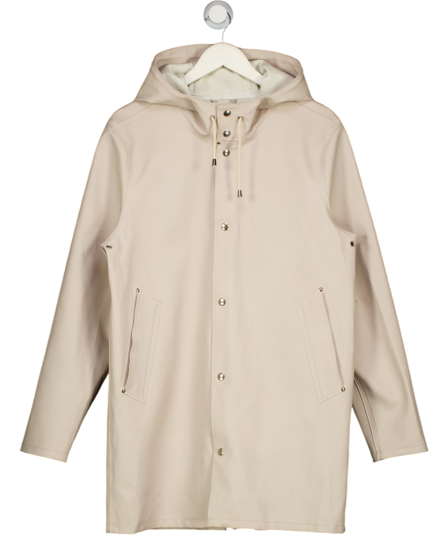 STUTTERHEIM Beige Coated Cotton Raincoat With Hood UK S