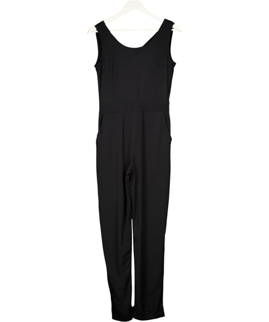 Batik Black E4c9 Cross Back Jumpsuit UK 8