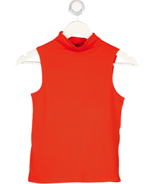 ELIE TAHARI Red Sleeveless Mock Neck Tank Top UK S
