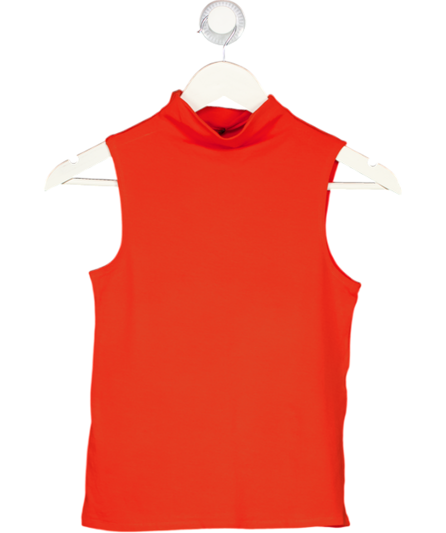 ELIE TAHARI Red Sleeveless Mock Neck Tank Top UK S