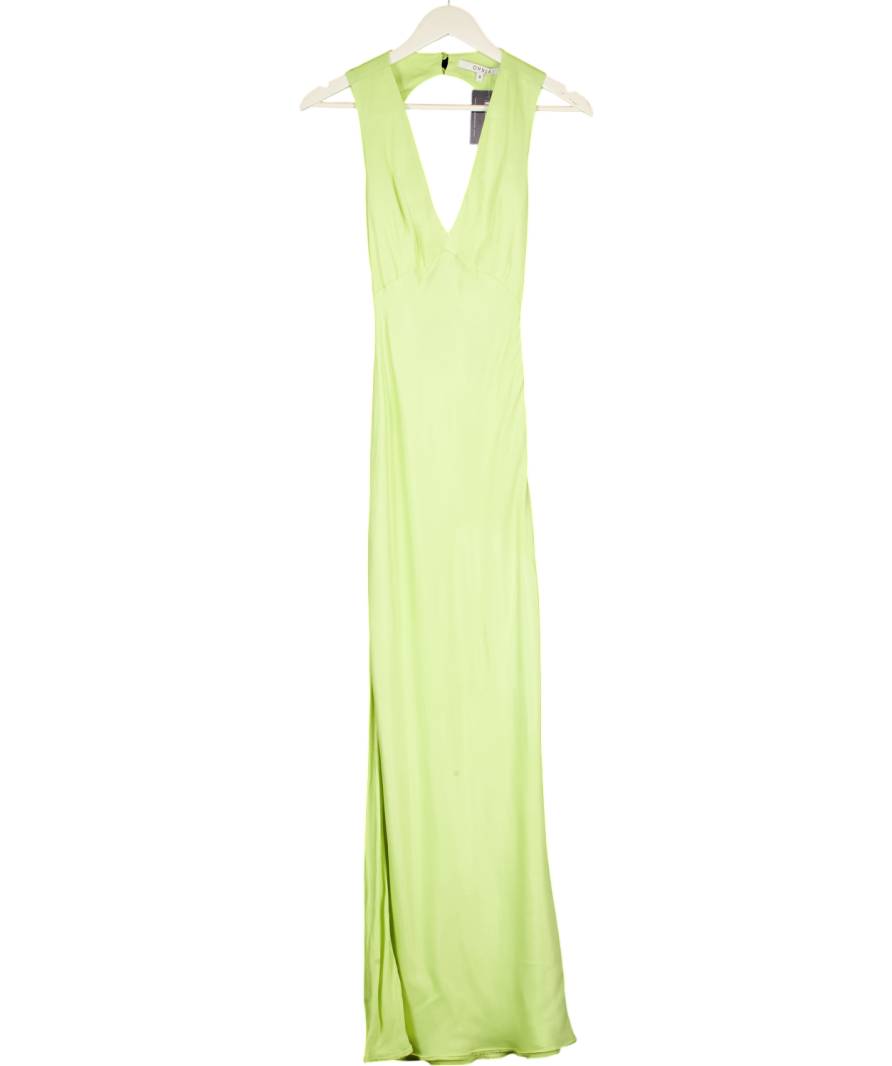 Omnes Green Nova Tie Back Dress In Lime UK 8