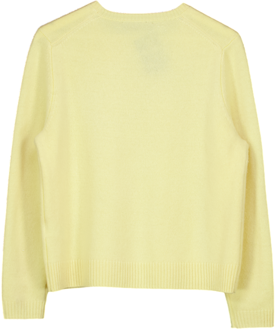 ZARA Butter Yellow 100% Wool Long Sleeve Jumper UK XL