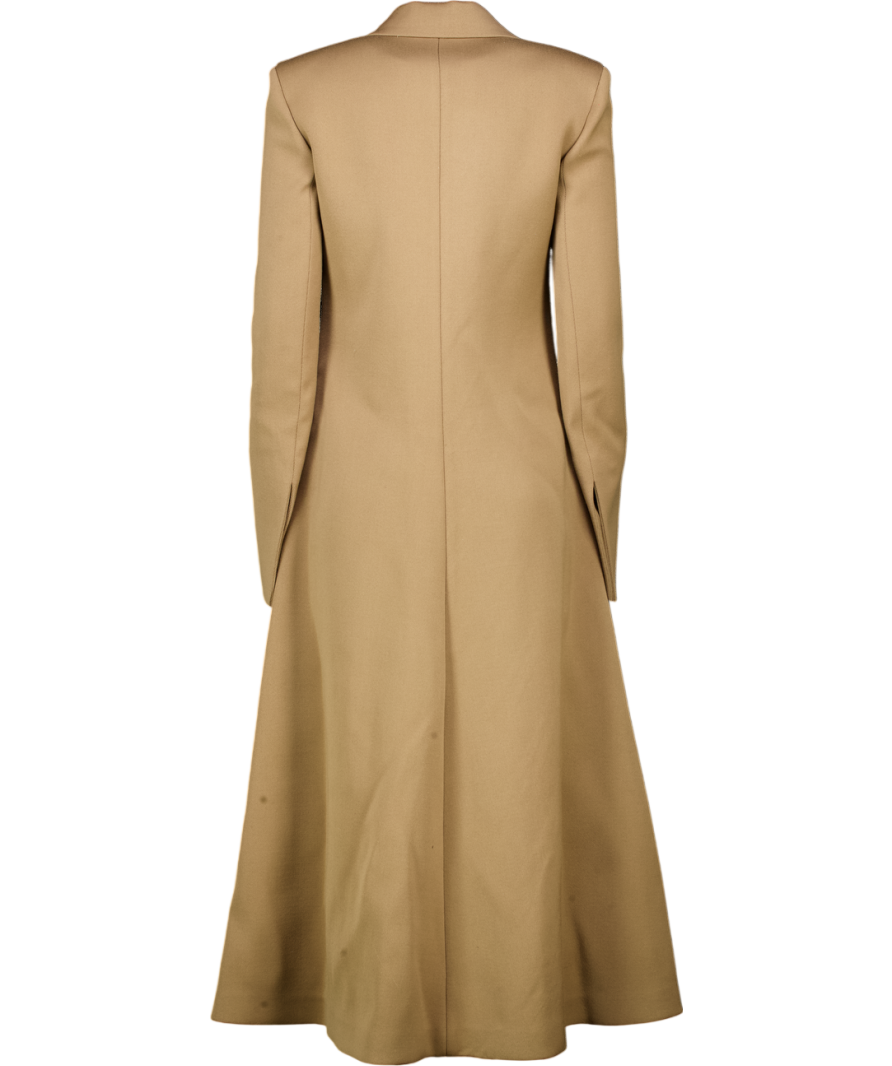 BOTTEGA VENETA Beige Double-breasted Stretch Wool Coat With Gold Hardware Detail It40 UK 8