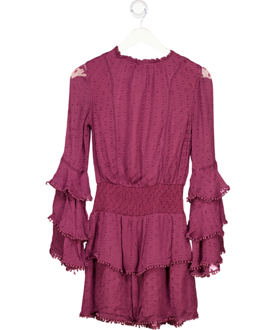 RAHI CALI Purple Tiered Mini Dress UK XS