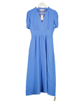 ASPIGA Cornflower Blue Esha Organic Cotton Cheesecloth Dress UK S