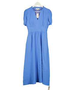 ASPIGA Cornflower Blue Esha Organic Cotton Cheesecloth Dress UK S