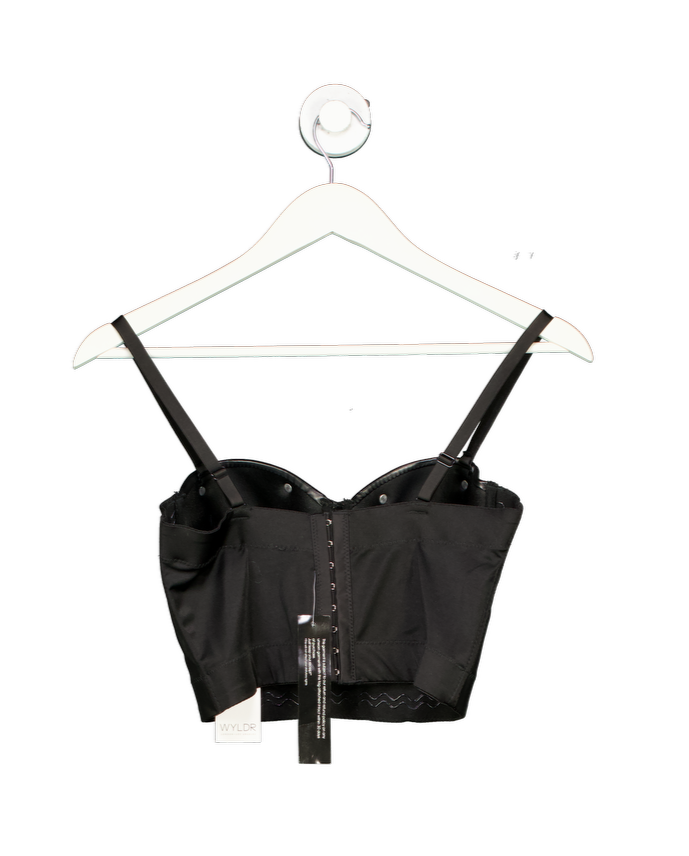 WYLDR Black Pu Leather Star Studded Bustier UK M