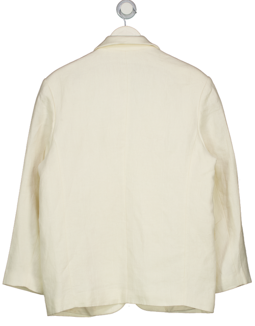 ANINE BING Cream Heavyweight Linen Quinn Blazer UK M