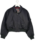 levis Blue Bowie Cropped Bomber Jacket UK M