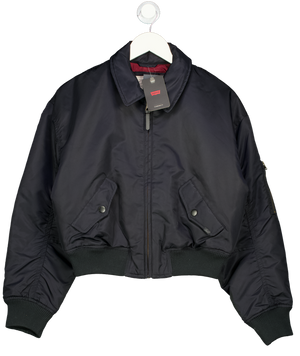 levis Blue Bowie Cropped Bomber Jacket UK M
