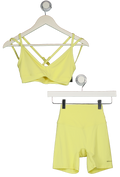 P.E Nation 2-piece Sports Bra And 5" Bike Shorts In Lemonade Yellow UK XS