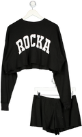 RU & ROCKA 2-piece Black Waffle Set UK S/M