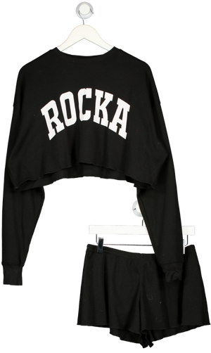 RU & ROCKA 2-piece Black Waffle Set UK S/M