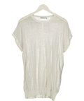 T by Alexander Wang Cream Sheer Knit Short Sleeve Top UK S