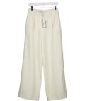 LILYSILK Natural White Silk-wool Tweed Blend Trousers UK 6