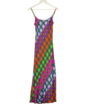 Rixo Multicoloured Holly Rainbow Check-print Dress UK S